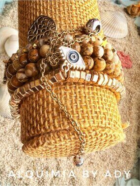 CURATED GIFTS  BRACELET STACK + PICTURE JASPER TREASURES.